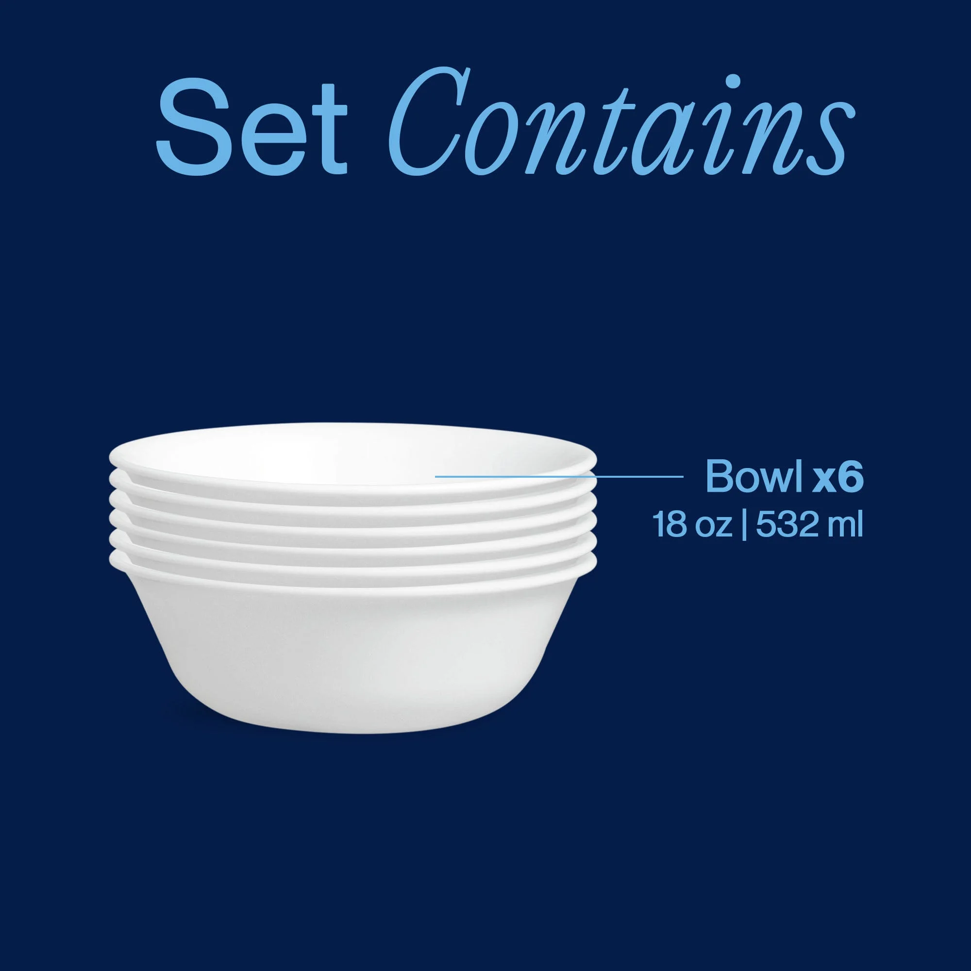 Corelle® Versatile Winter Frost White 18-ounce Cereal Bowls, 6-pack - Image 3