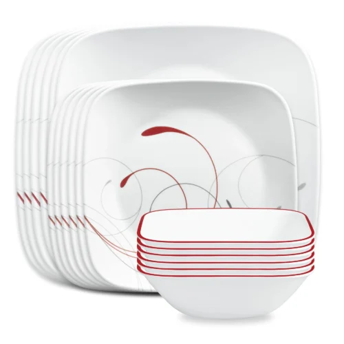 Corelle® Versatile Square Splendor 18-piece Dinnerware Set, Service for 6