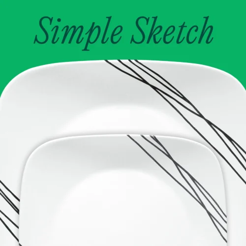 Alternative view of Corelle® Versatile Square Simple Sketch 18-piece Dinnerware Set, Service for 6