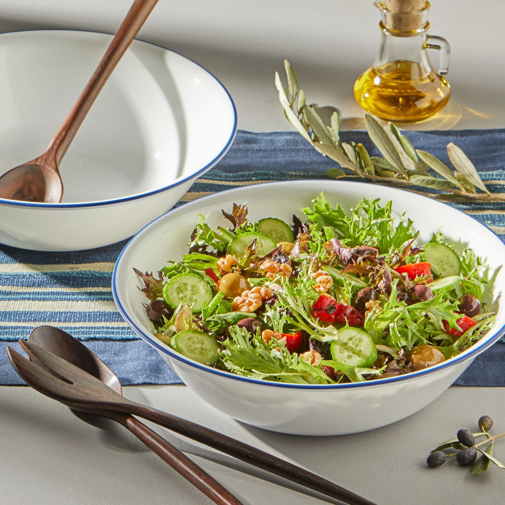 Corelle® Versatile Brilliant Blue Banded 2-quart Serving Bowls, 2-pack - Image 2