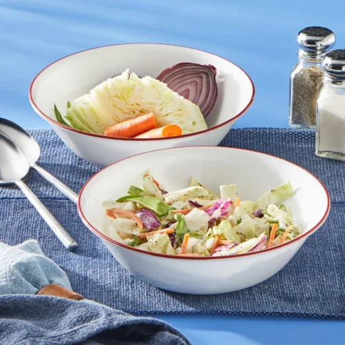 Alternative view of Corelle® Versatile Radiant Red Banded 1-quart Serving Bowls, 2-pack