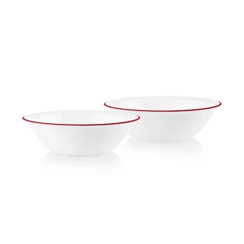 Corelle® Versatile Radiant Red Banded 1-quart Serving Bowls, 2-pack