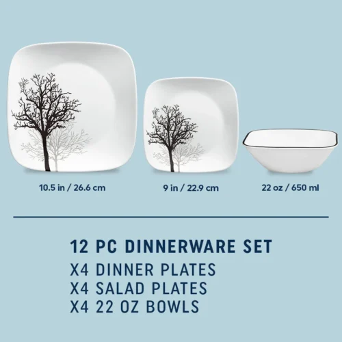 Alternative view of Corelle® Versatile Timber Shadows 12-piece Dinnerware Set, Service for 4