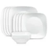 Corelle® Versatile Square™ Pure White 12-piece Dinnerware Set, Service for 4