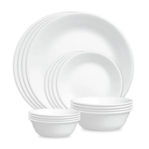 Corelle® Versatile Winter Frost White 16-piece Mugless Dinnerware Set, Service for 4