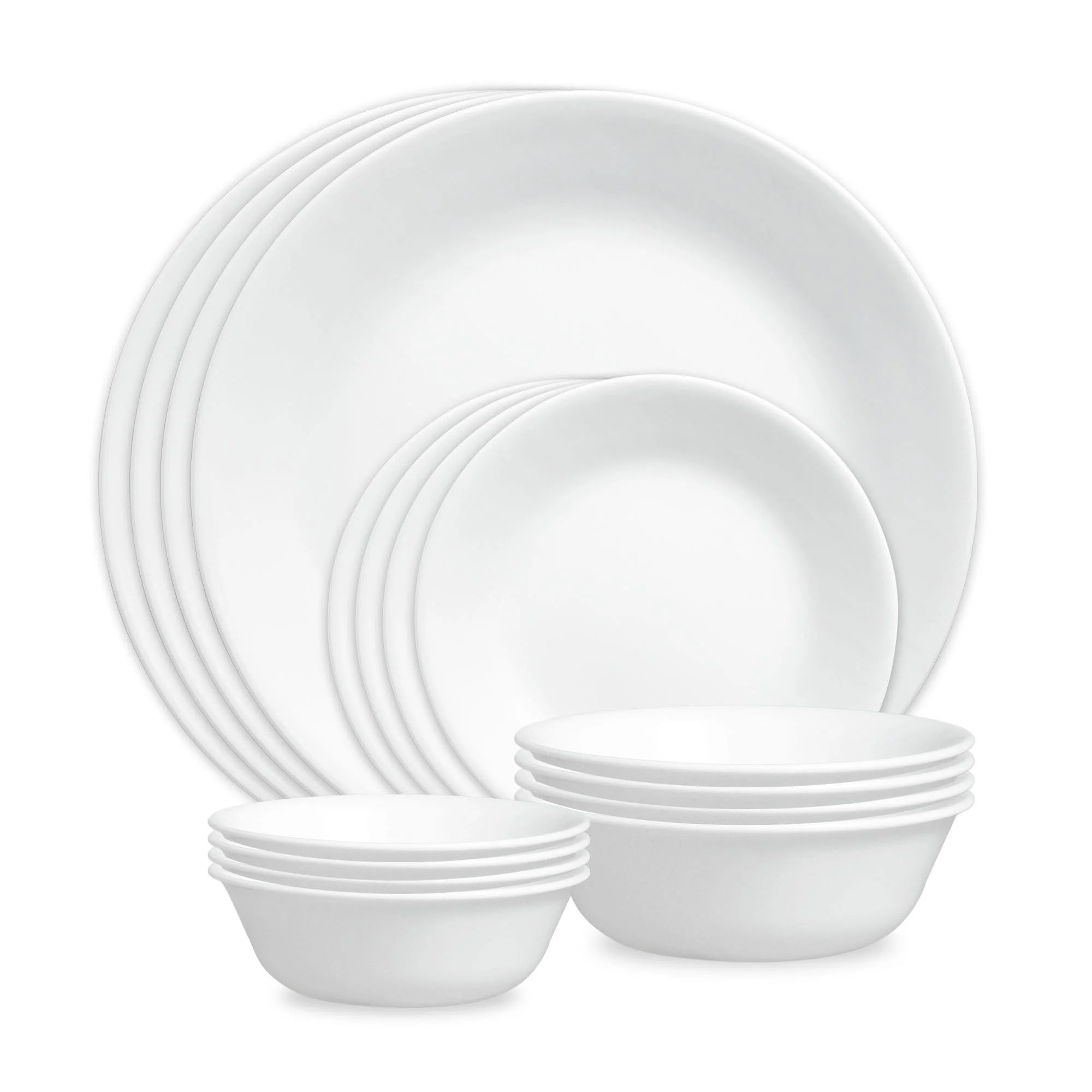 Corelle® Versatile Winter Frost White 16-piece Mugless Dinnerware Set, Service for 4