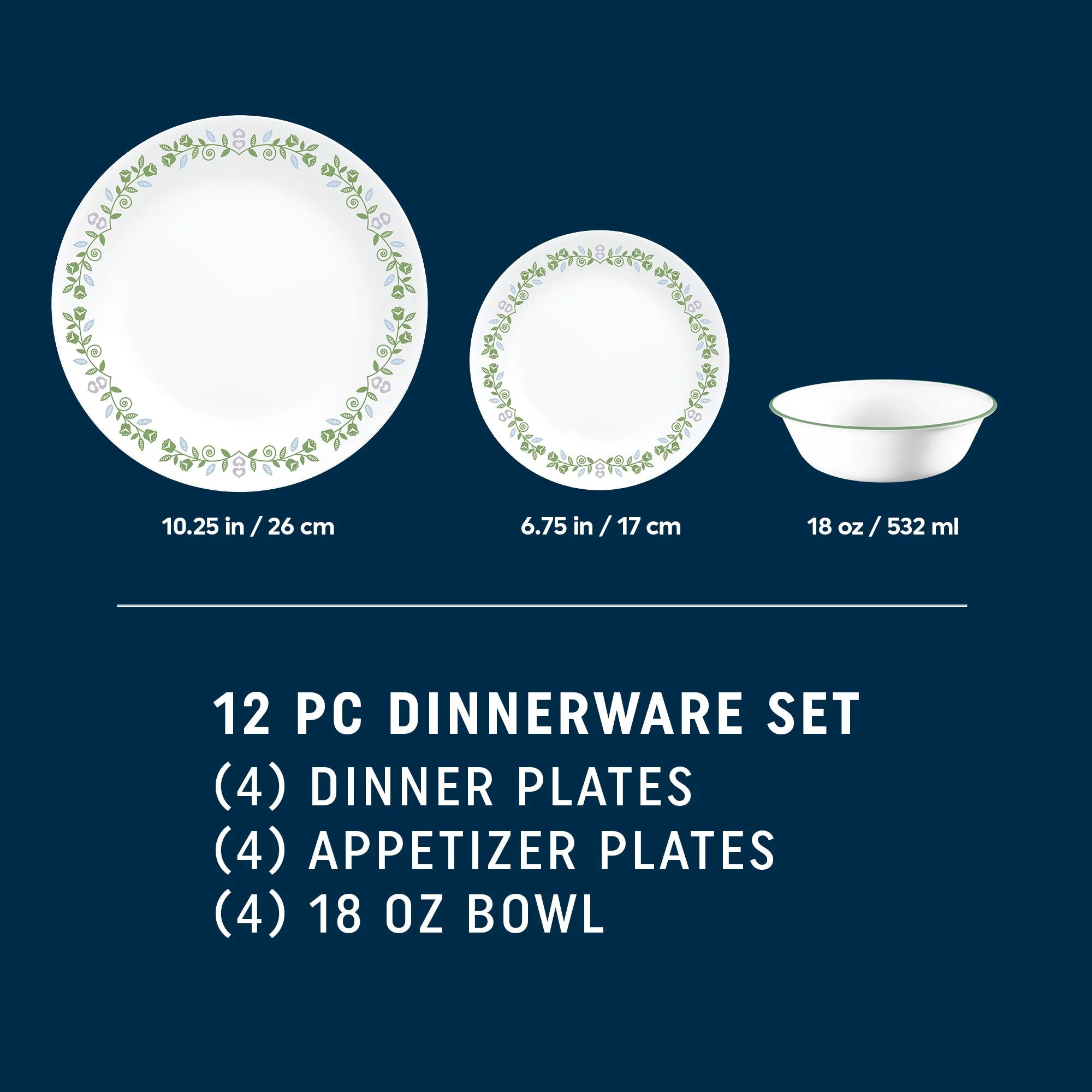 Corelle® Versatile Bryndle 12-Piece Glass Dinnerware Set, Service for 4 - Image 2