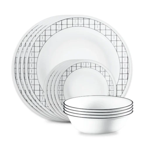 Corelle® Versatile Delicate Grid 12-piece Dinnerware Set, Service for 4