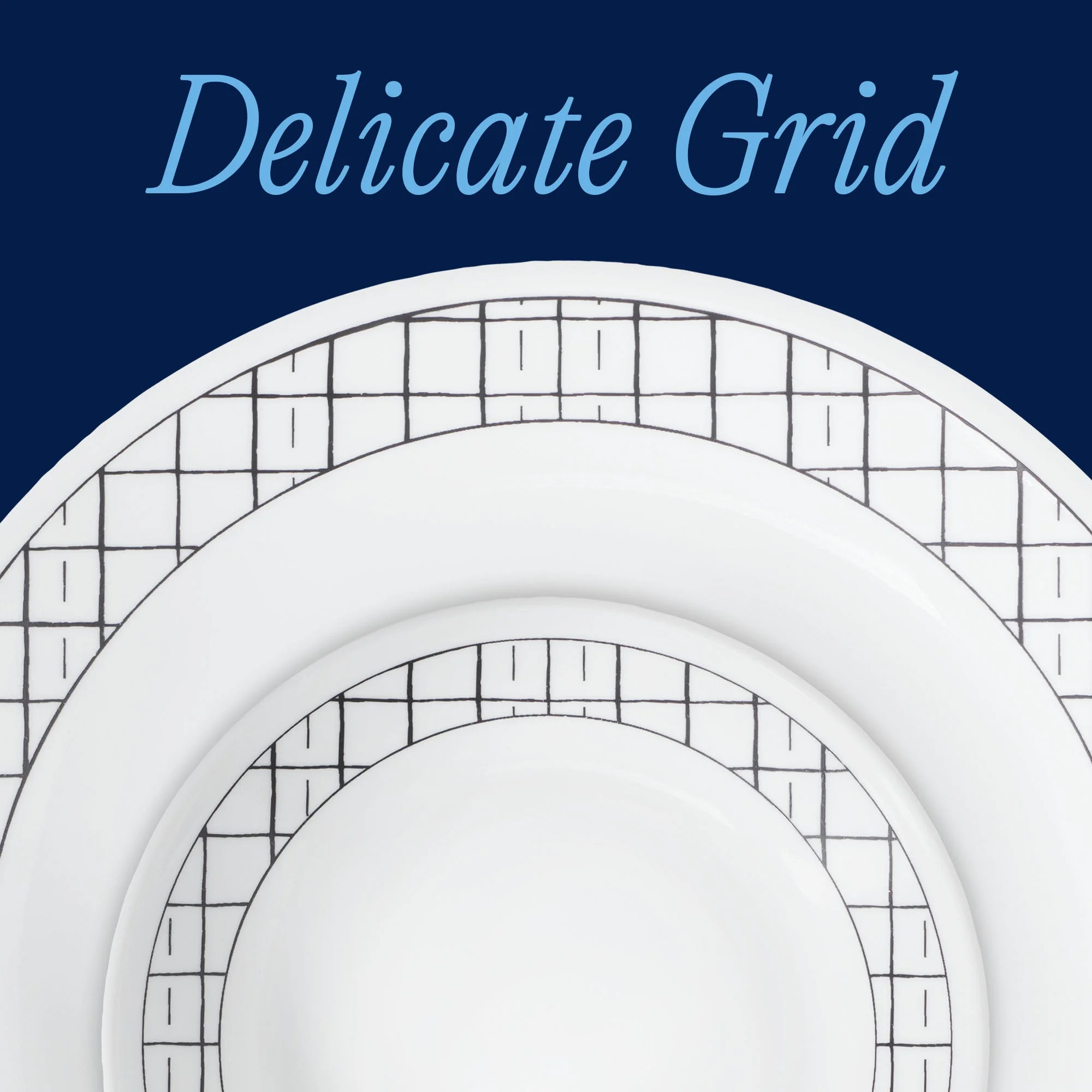 Corelle® Versatile Delicate Grid 12-piece Dinnerware Set, Service for 4 - Image 2