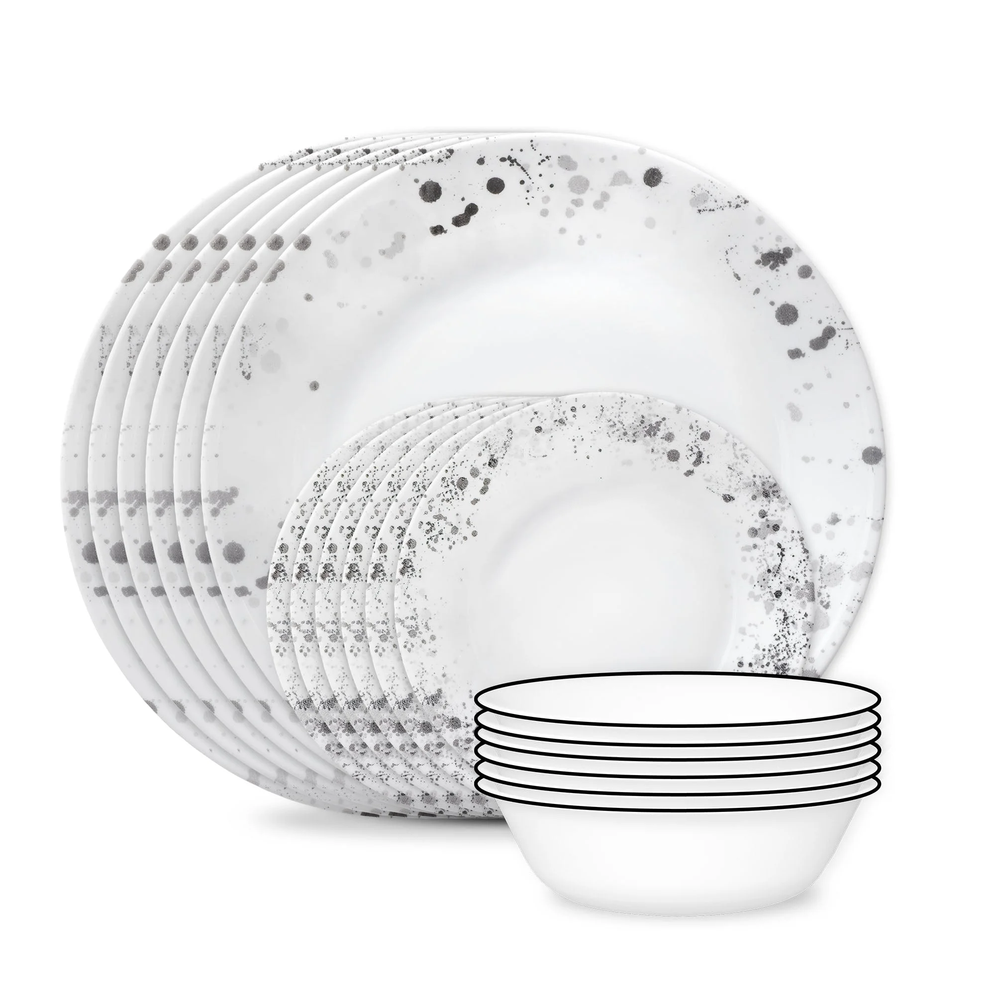 Corelle® Versatile Monochromatic 18-piece Dinnerware Set, Service for 6