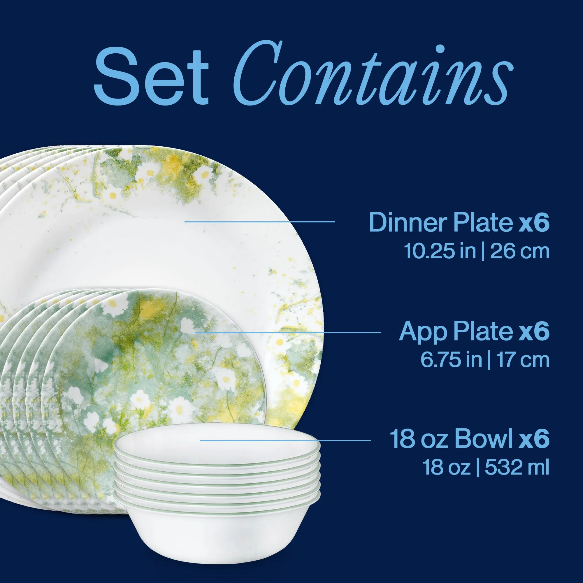 Corelle® Versatile Beverly 18-piece Dinnerware Set, Service for 6 - Image 3