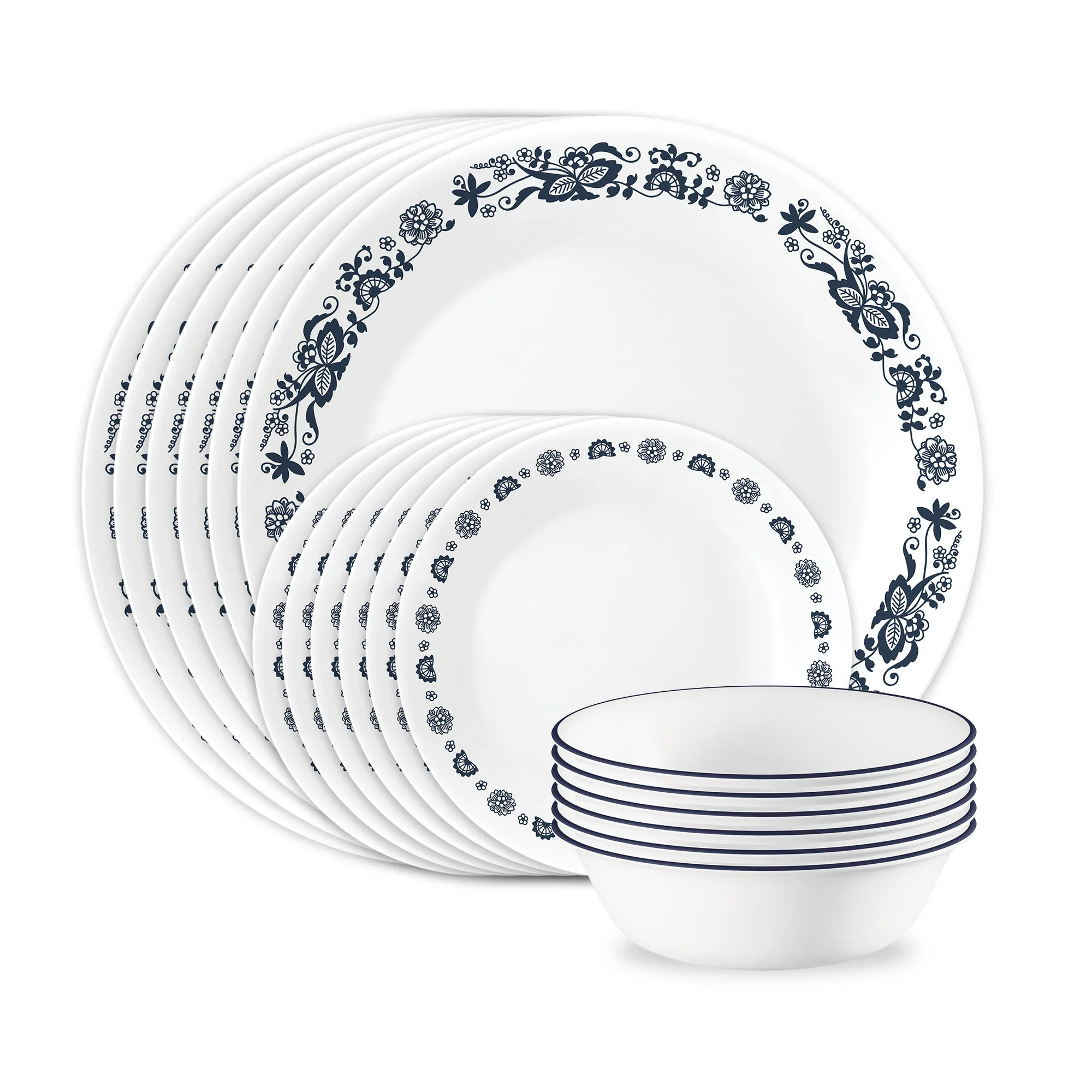 Corelle® Versatile Old Town Blue II 18-piece Dinnerware Set, Service for 6