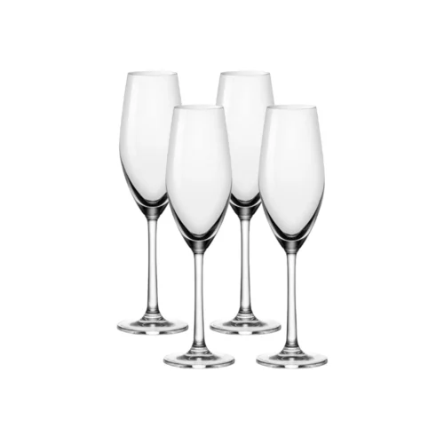 Ocean Glass Sondria Champagne Flute Glasses (4-pieces), 7.25-ounce, Dishwasher Safe
