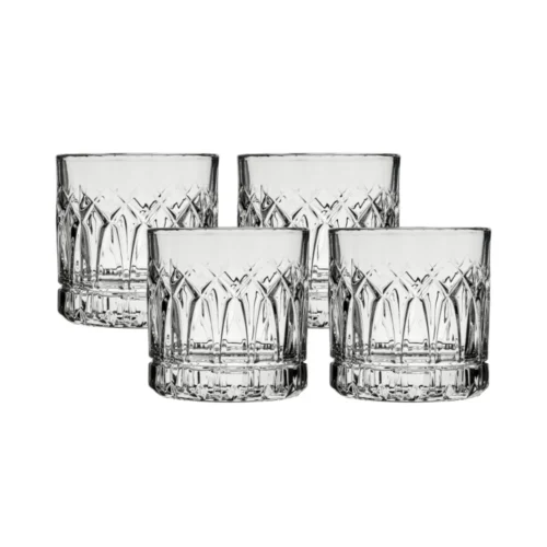 Ocean Glass Traze PST Rocks Glasses (4-Pieces), 12-ounce, Dishwasher Safe