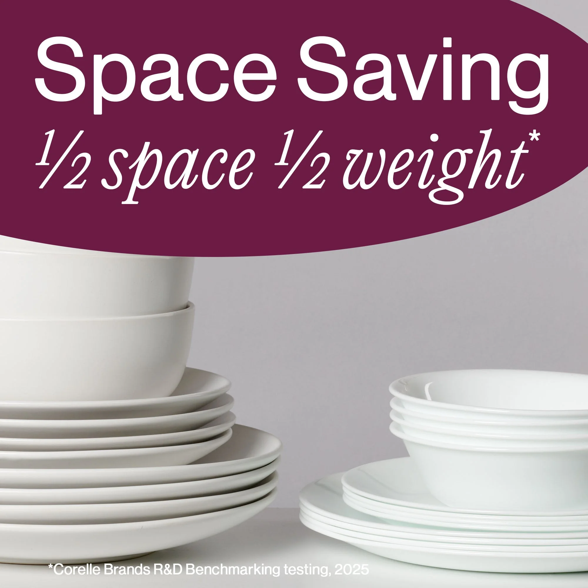 Corelle® Versatile Winter Frost White Dinnerware Set – Service for 12 + Meal Bowls - Image 6