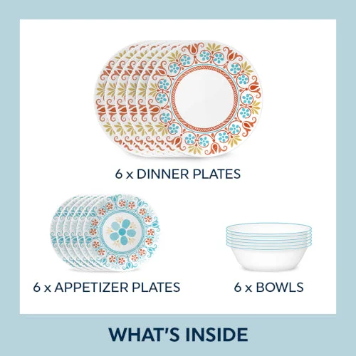 Alternative view of Corelle® Versatile Global Collection Terracotta Dreams 18-piece Dinnerware Set, Service for 6