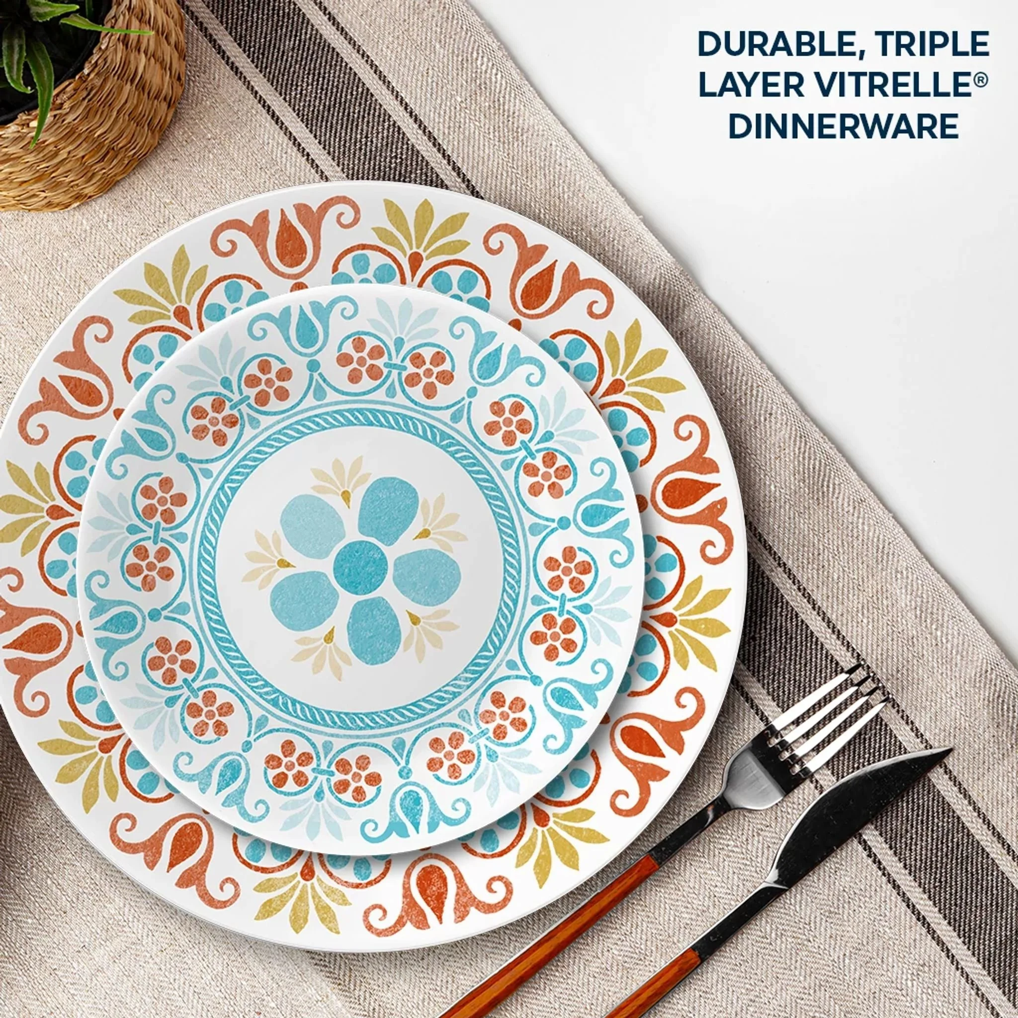 Corelle® Versatile Global Collection Terracotta Dreams 18-piece Dinnerware Set, Service for 6 - Image 4