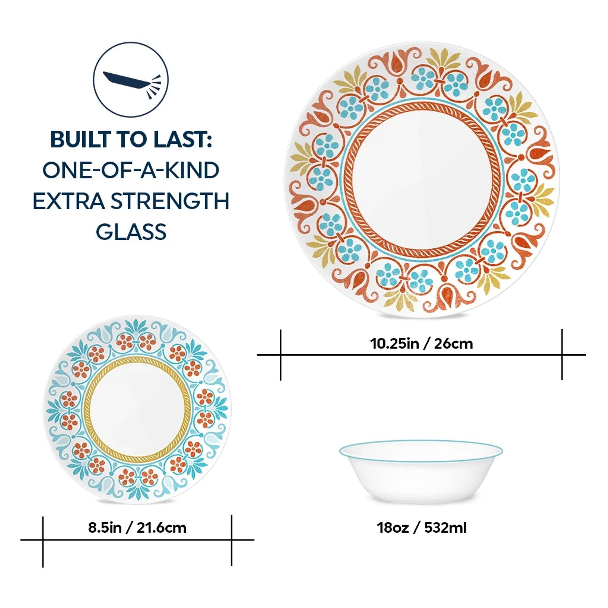 Corelle® Versatile Global Collection Terracotta Dreams 12-piece Dinnerware Set, Service for 4 - Image 3