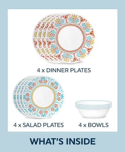 Alternative view of Corelle® Versatile Global Collection Terracotta Dreams 12-piece Dinnerware Set, Service for 4