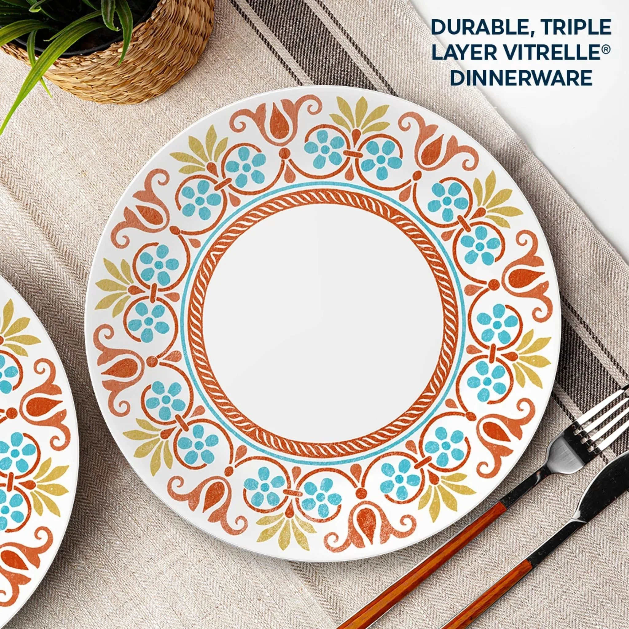 Corelle® Versatile Global Collection Terracotta Dreams 10.25” Dinner Plates, 6-pack - Image 3