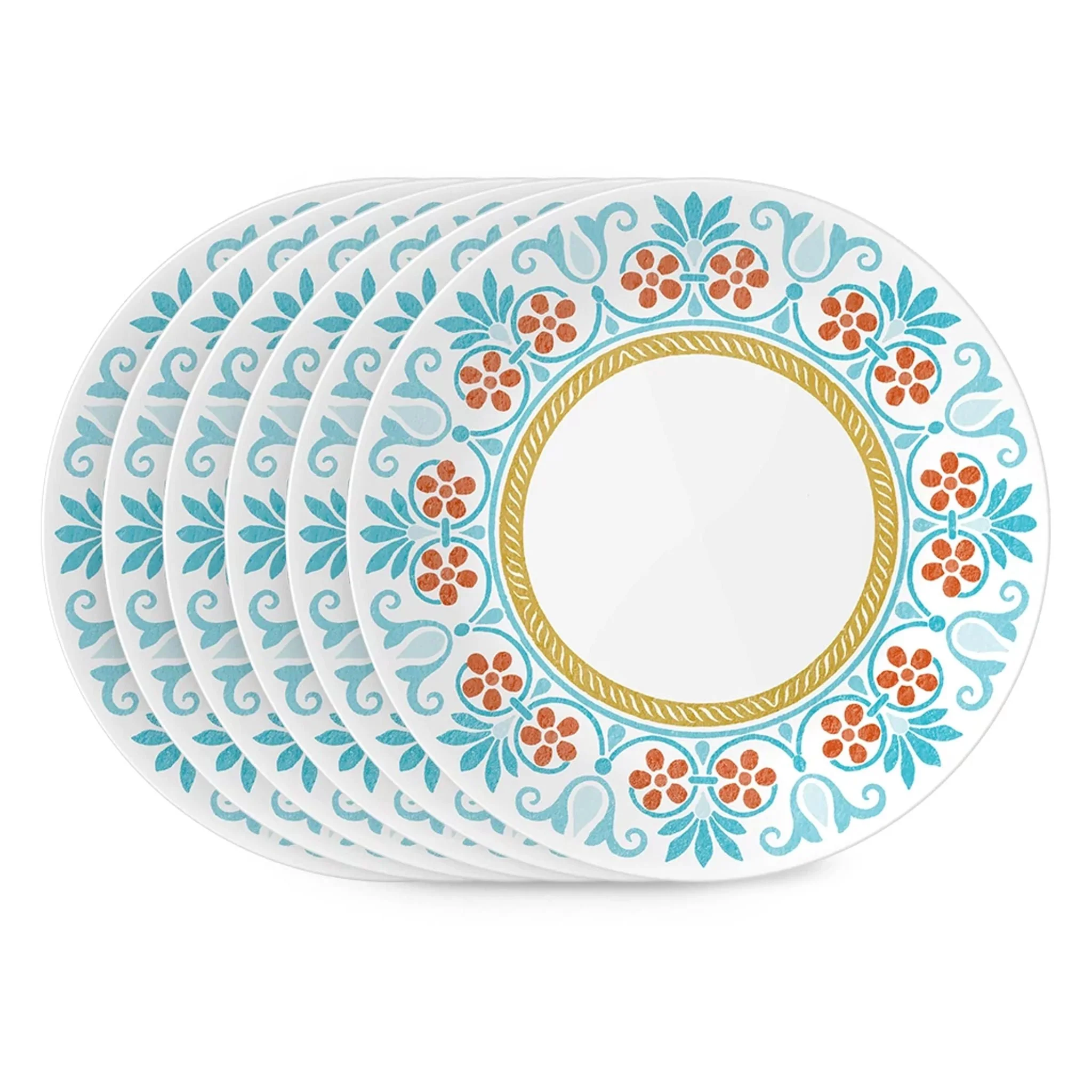Corelle® Versatile Global Collection Terracotta Dreams, 8.5” Salad Plates, 6-pack