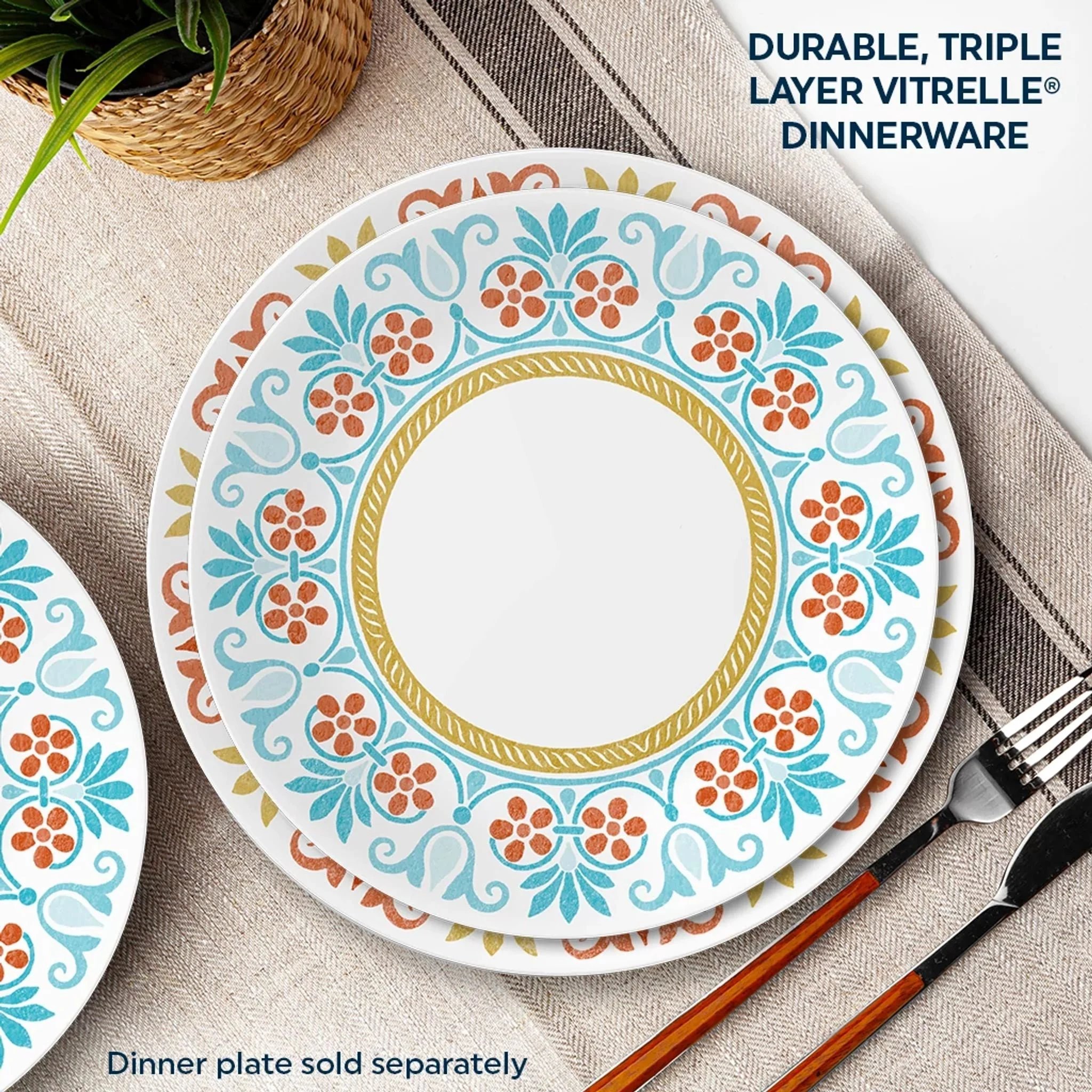 Corelle® Versatile Global Collection Terracotta Dreams, 8.5” Salad Plates, 6-pack - Image 3