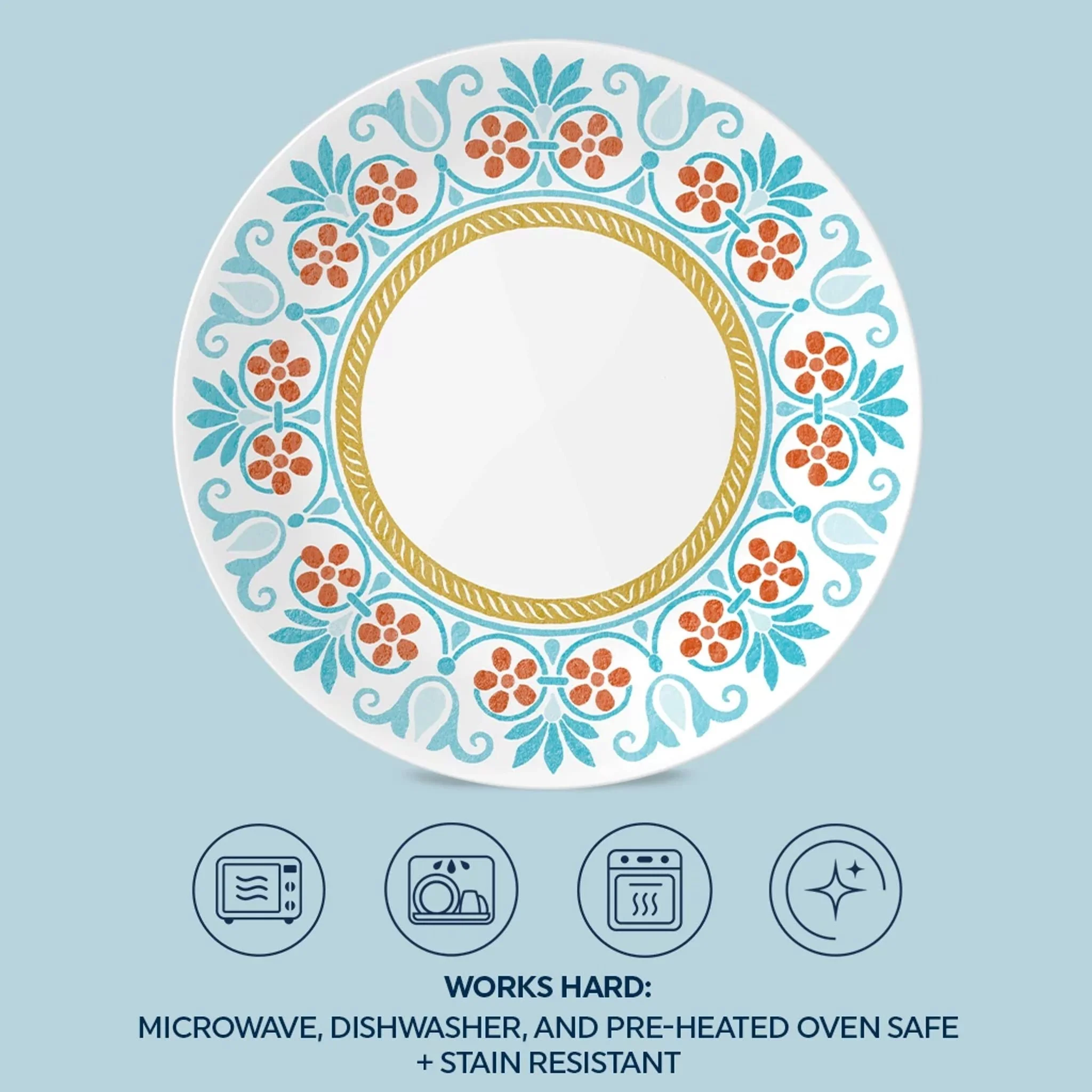 Corelle® Versatile Global Collection Terracotta Dreams, 8.5” Salad Plates, 6-pack - Image 4