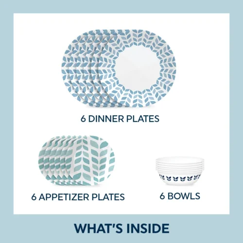Alternative view of Corelle® Versatile Global Collection Northern Pines 18-piece Dinnerware Set, Service for 6