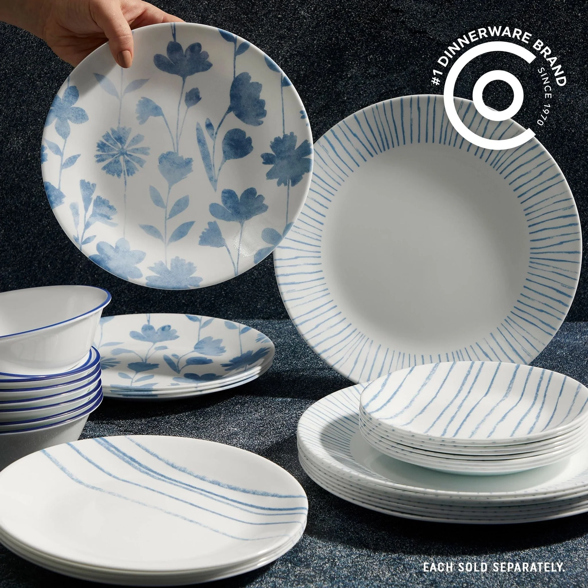 Corelle® Versatile Botanical Stripes 8.5 Salad Plates, 6 Pack - Image 3