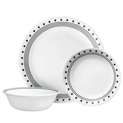 Corelle® Versatile City Block 12-piece Dinnerware Set, Service for 4