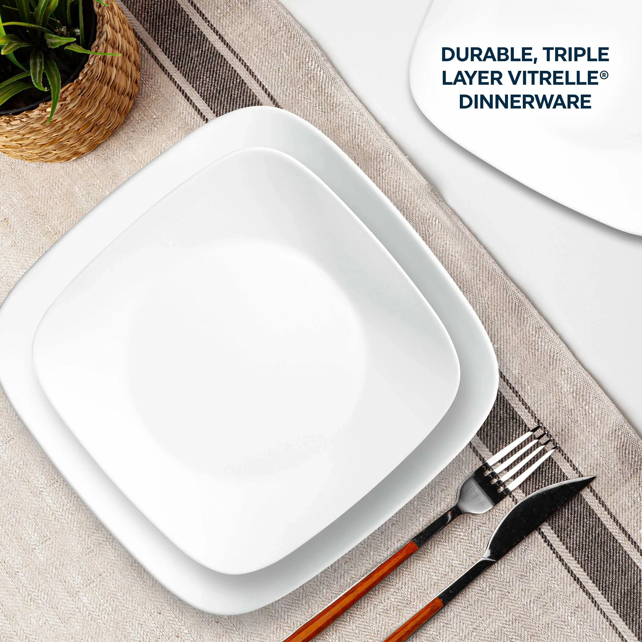 Corelle® Versatile Boutique Vivid White 8-piece Dinnerware Set, Service for 4 - Image 3