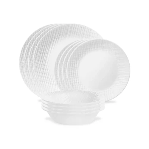 Corelle® Versatile Linen Weave 12-piece Dinnerware Set, Service for 4
