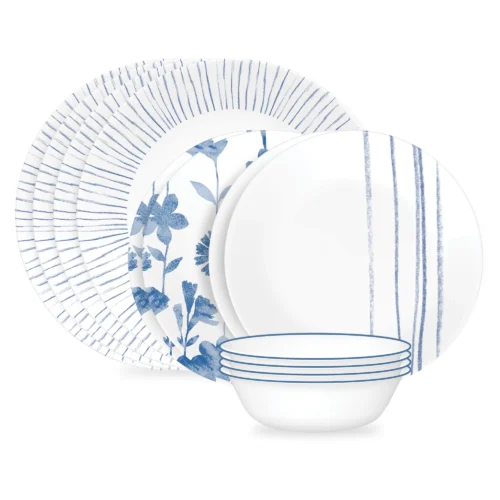 Corelle® Versatile Botanical Stripes 12-piece Dinnerware Set, Service for 4