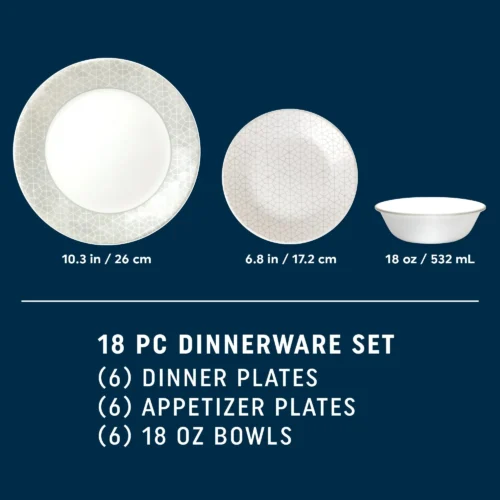 Alternative view of Corelle® Versatile Knox 18-piece Dinnerware Set, Service for 6