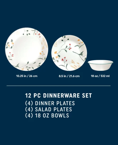 Alternative view of Corelle® Versatile Wildflower Scatter 12-piece Dinnerware Set, Service for 4
