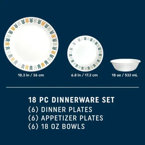 Alternative view of Corelle® Versatile Anders 18-piece Dinnerware Set, Service for 6