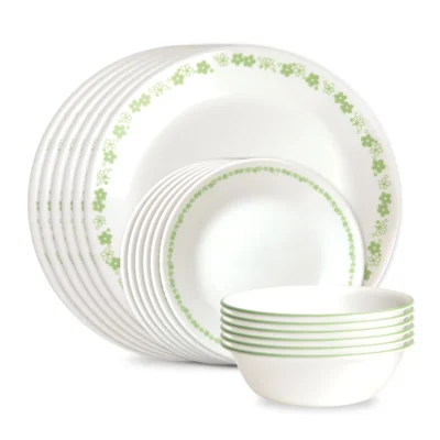 Corelle® Versatile Spring Blossom Green 18-piece Dinnerware Set, Service for 6