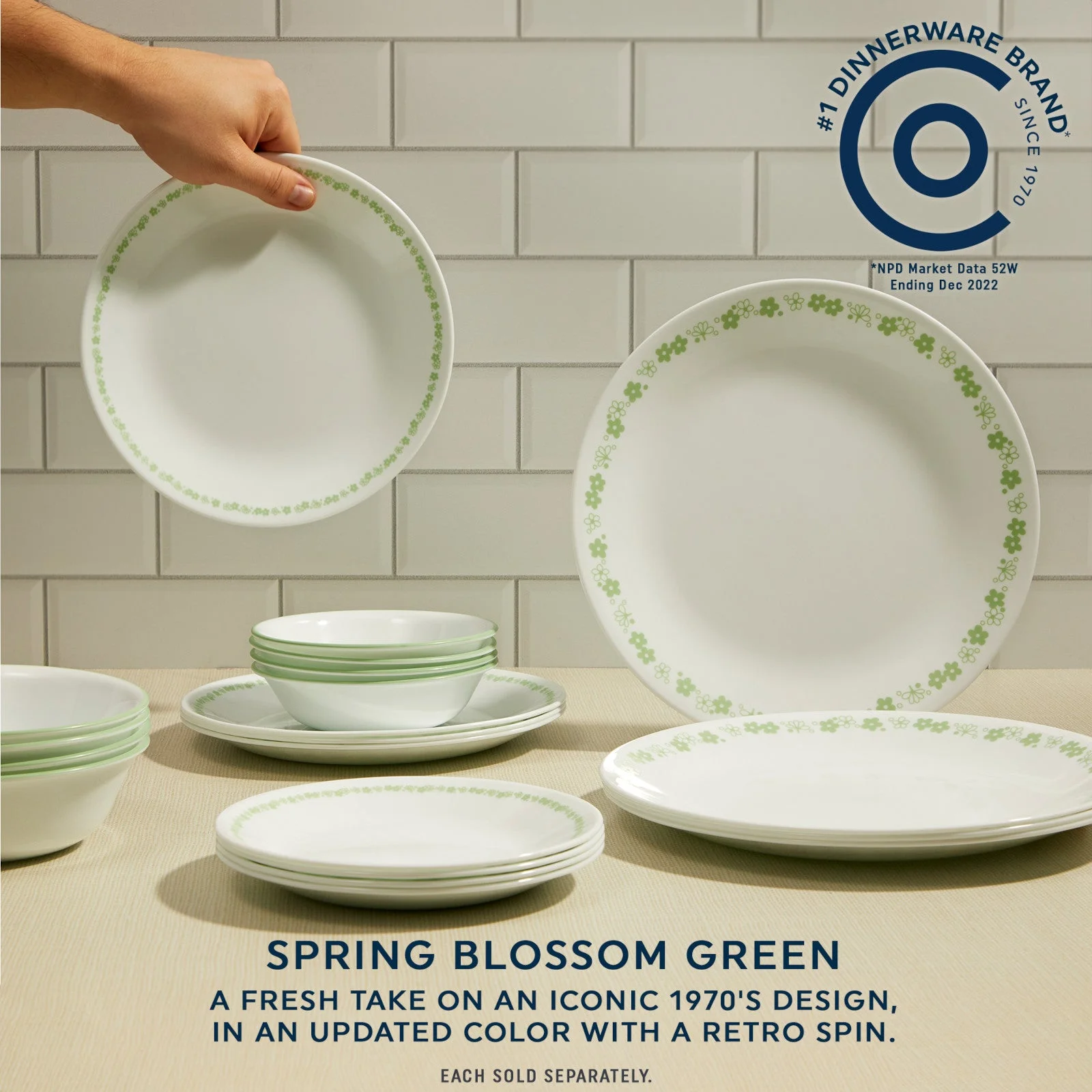 Corelle® Versatile Spring Blossom Green 10-ounce Bowl - Image 2
