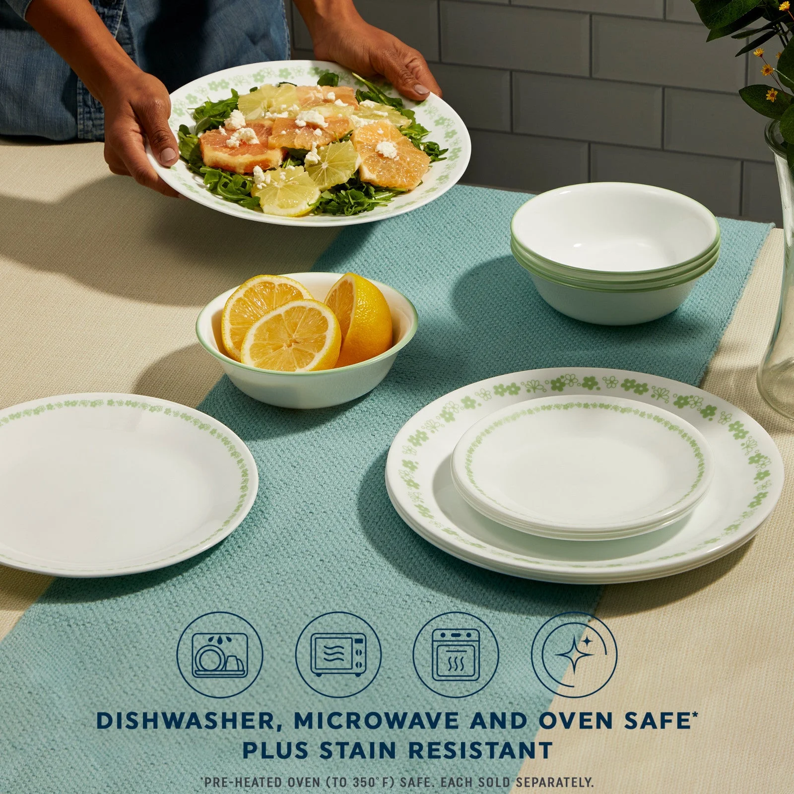 Corelle® Versatile Spring Blossom Green 10-ounce Bowl - Image 3