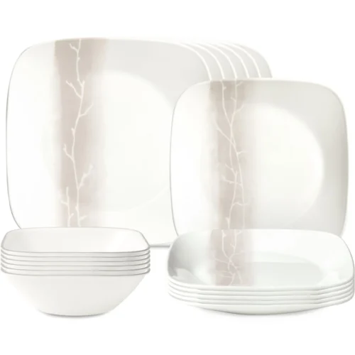 Corelle® Versatile Square Wandering Grove 18-piece Dinnerware Set, Service for 6