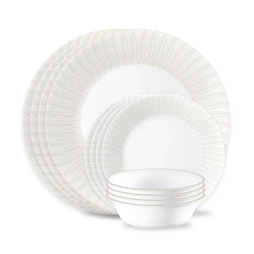 Corelle® Versatile Hushed Lines 12-piece Dinnerware Set, Service for 4