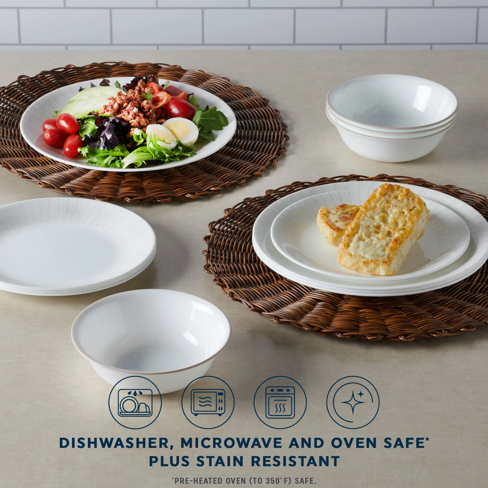 Corelle® Versatile Hushed Lines 12-piece Dinnerware Set, Service for 4 - Image 4
