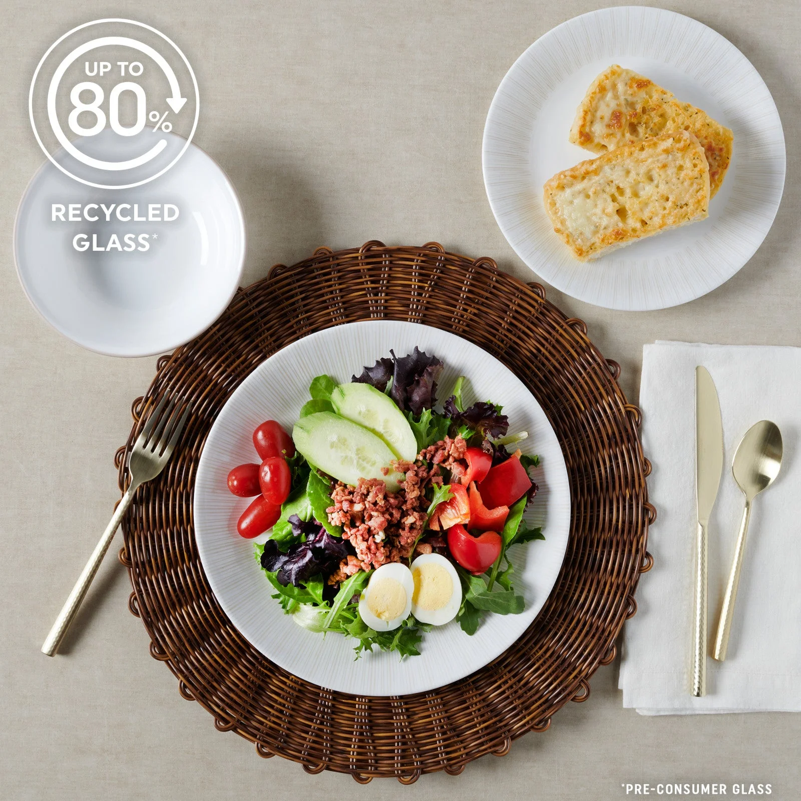 Corelle® Versatile Hushed Lines 12-piece Dinnerware Set, Service for 4 - Image 5