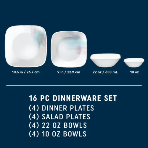 Alternative view of Corelle® Versatile Aquarello 16-piece Dinnerware Set, Service for 4