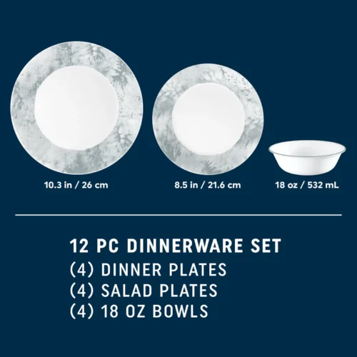 Alternative view of Corelle® Versatile Salt Wash 12-piece Dinnerware Set, Service for 4