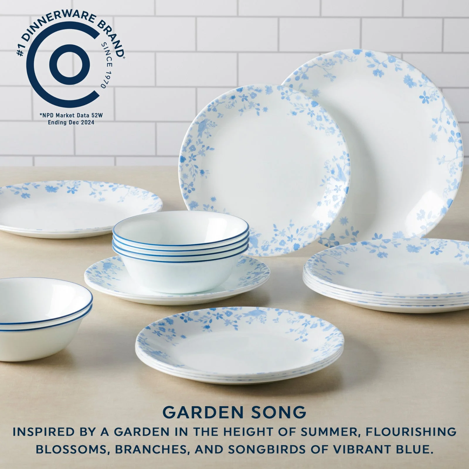 Corelle® Versatile Garden Song 12-piece Dinnerware Set, Service for 4 - Image 3