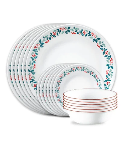 Corelle® Versatile Winter Berries 18-piece Dinnerware Set, Service for 6
