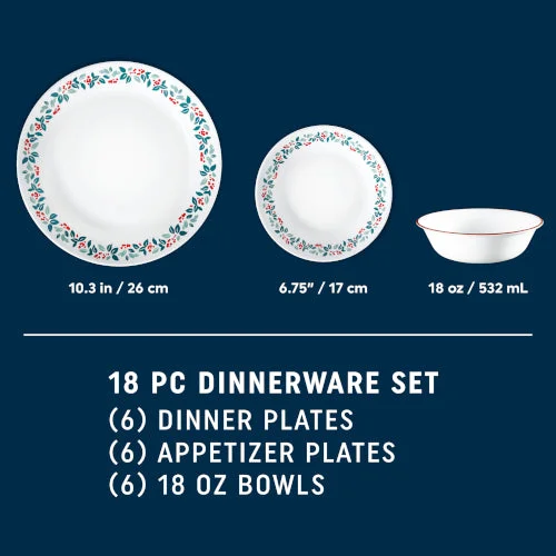 Alternative view of Corelle® Versatile Winter Berries 18-piece Dinnerware Set, Service for 6