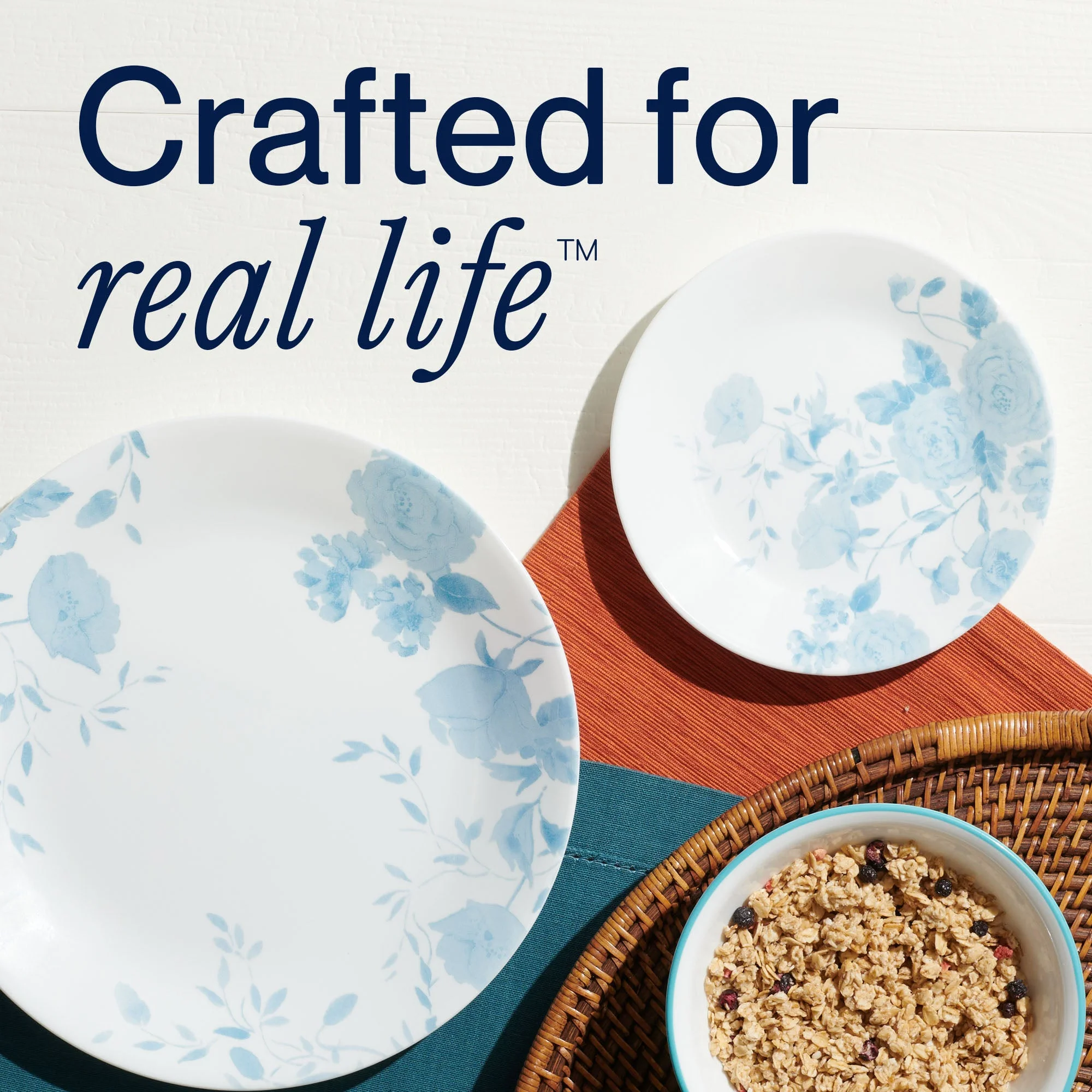 Corelle® Versatile Blue Bouquet 8.5 Lunch Plate, 6-pack - Image 7