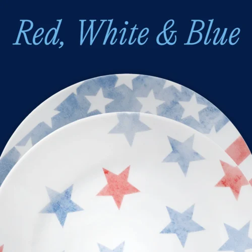 Alternative view of Corelle® Versatile Red, White, and Blue 8.5 Lunch Plate, 6-pack